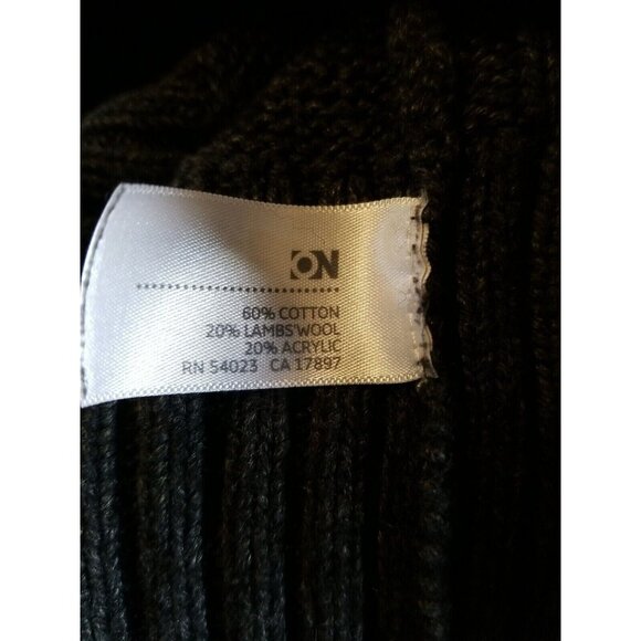 Hoodie Sweater Womens M Lamb Blend Long Sleeve Slub Cable Knit Charcoal - Picture 7 of 14